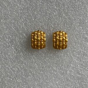 ✨ Napier Vintage 90s Goldtone Basket Weave Square Earrings | Bold & Chic! 💛